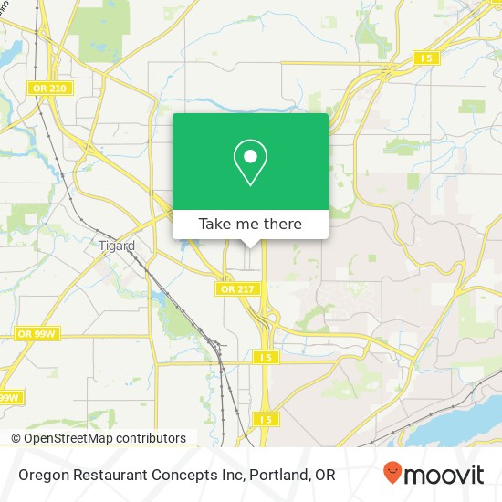 Mapa de Oregon Restaurant Concepts Inc