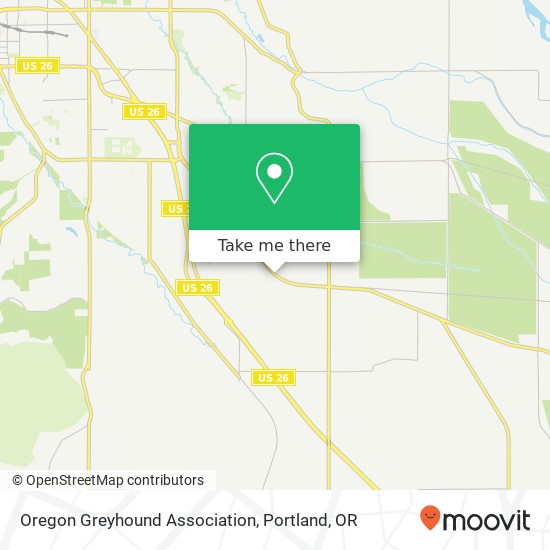 Mapa de Oregon Greyhound Association
