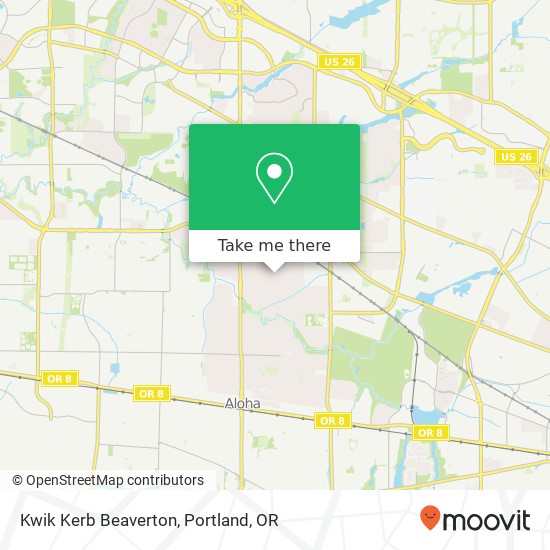 Kwik Kerb Beaverton map