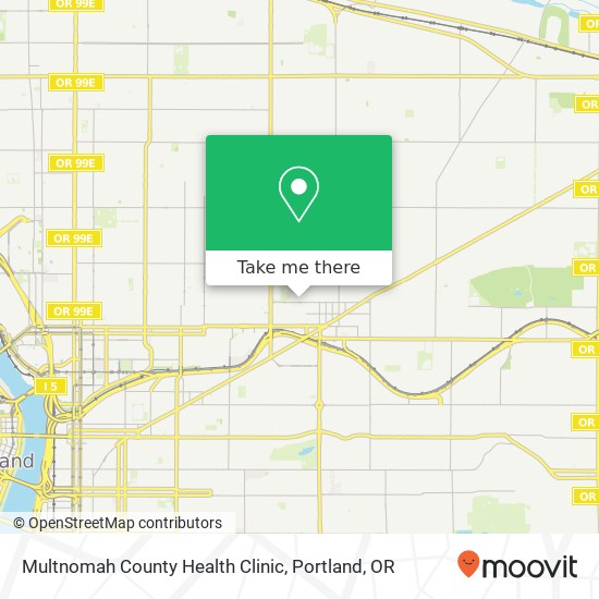 Multnomah County Health Clinic map