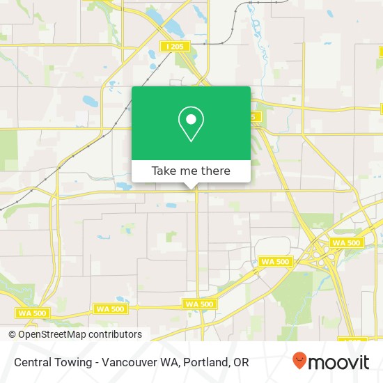 Mapa de Central Towing - Vancouver WA