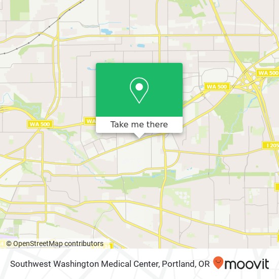 Southwest Washington Medical Center map