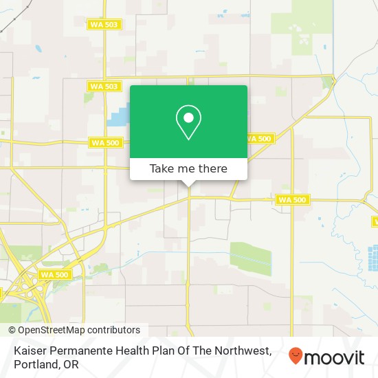 Kaiser Permanente Health Plan Of The Northwest map