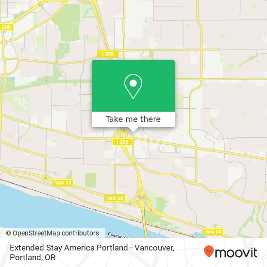 Mapa de Extended Stay America Portland - Vancouver