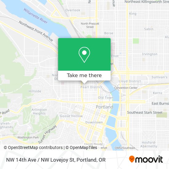 NW 14th Ave / NW Lovejoy St map