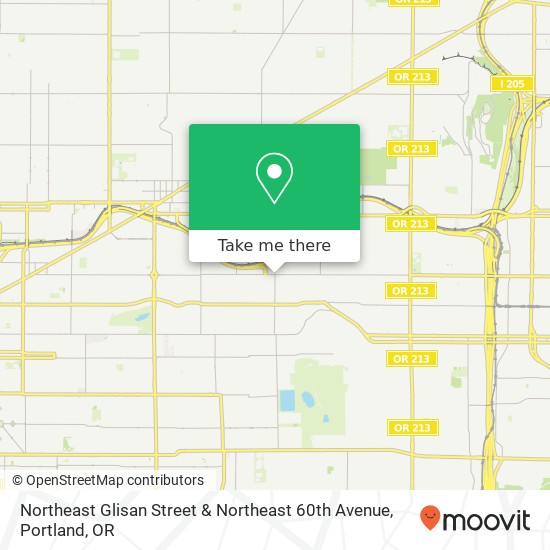 Northeast Glisan Street & Northeast 60th Avenue map