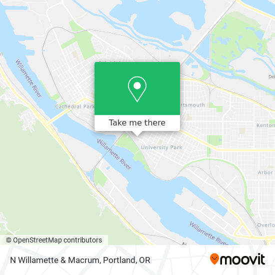 N Willamette & Macrum map