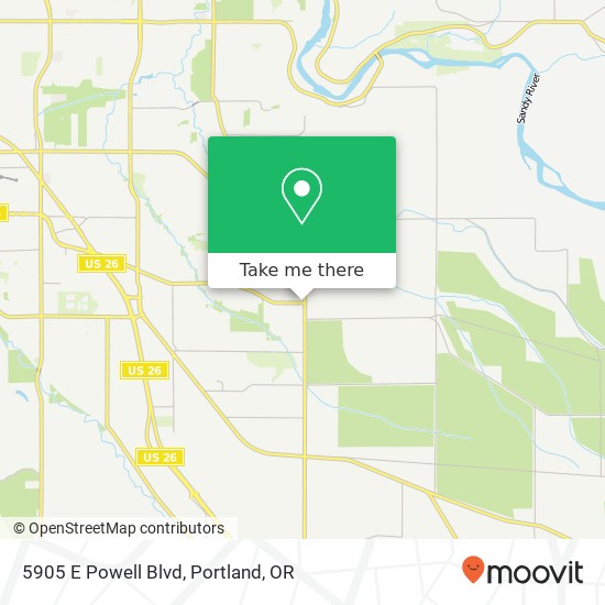 Mapa de 5905 E Powell Blvd