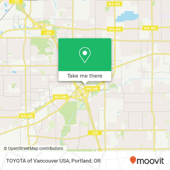 TOYOTA of Vancouver USA map