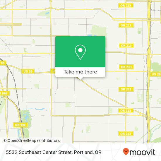 5532 Southeast Center Street map