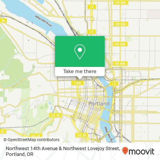 Northwest 14th Avenue & Northwest Lovejoy Street map