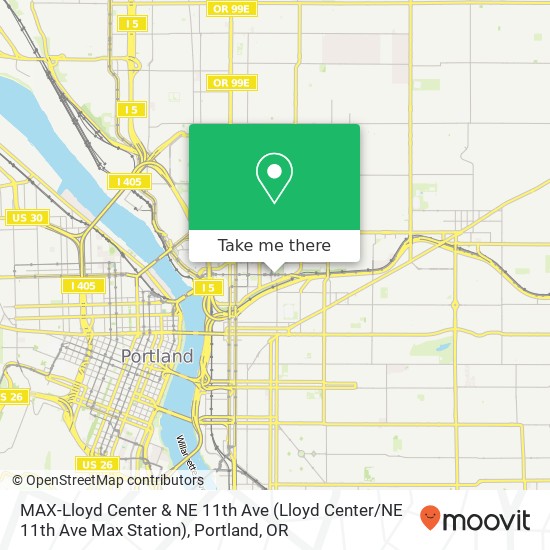 Mapa de MAX-Lloyd Center & NE 11th Ave (Lloyd Center / NE 11th Ave Max Station)