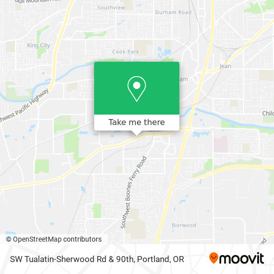 SW Tualatin-Sherwood Rd & 90th map