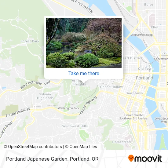 Portland Japanese Garden map