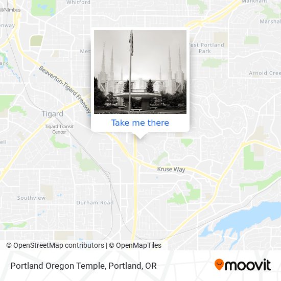 Mapa de Portland Oregon Temple