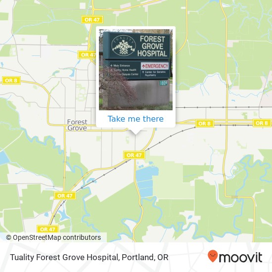Tuality Forest Grove Hospital map