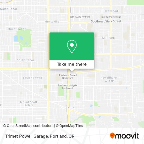 Trimet Powell Garage map