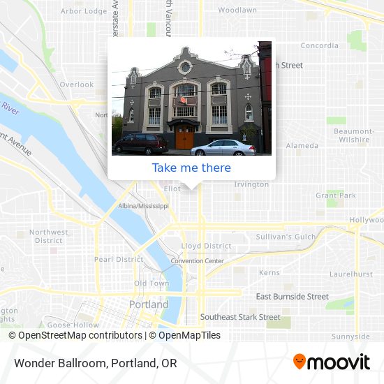 Mapa de Wonder Ballroom