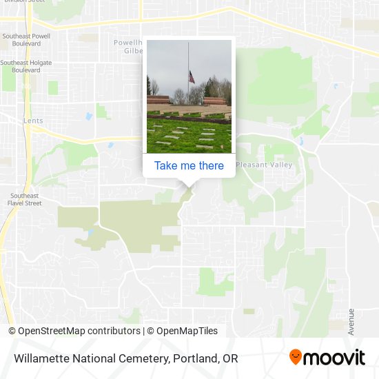 Willamette National Cemetery map