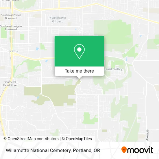 Willamette National Cemetery map