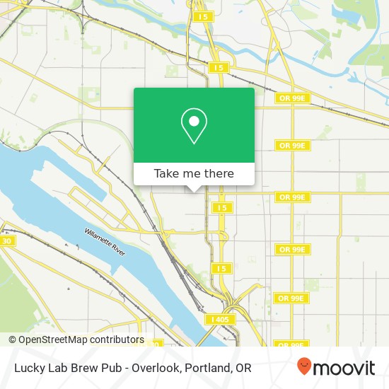 Mapa de Lucky Lab Brew Pub - Overlook
