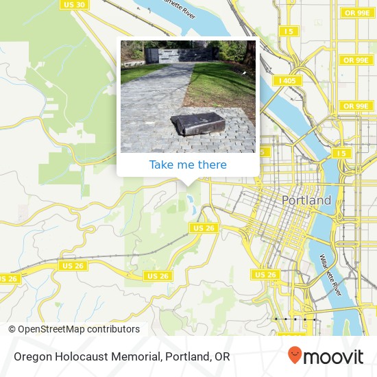 Mapa de Oregon Holocaust Memorial
