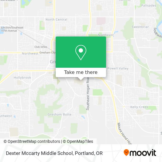 Mapa de Dexter Mccarty Middle School