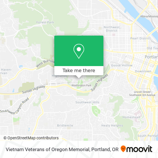 Vietnam Veterans of Oregon Memorial map