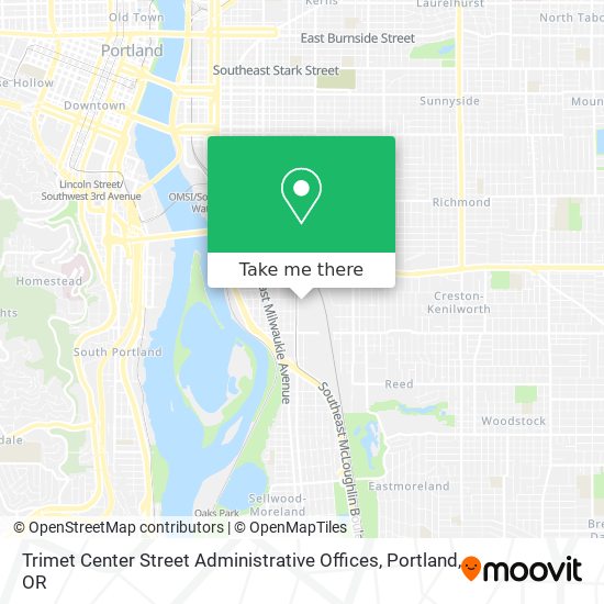 Trimet Center Street Administrative Offices map