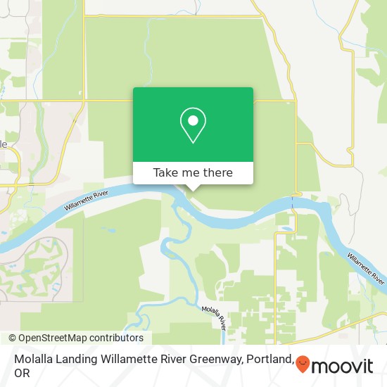 Molalla Landing Willamette River Greenway map