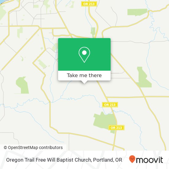 Mapa de Oregon Trail Free Will Baptist Church