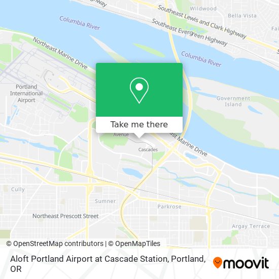 Mapa de Aloft Portland Airport at Cascade Station