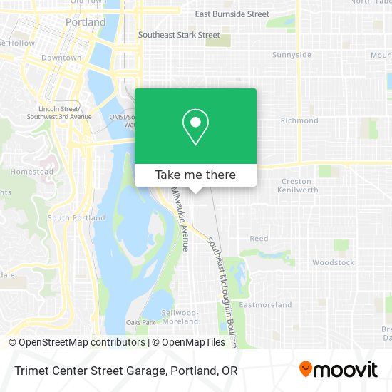 Trimet Center Street Garage map