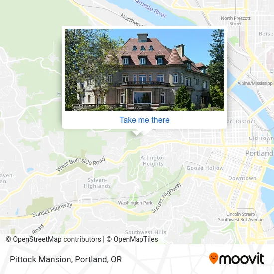 Pittock Mansion map