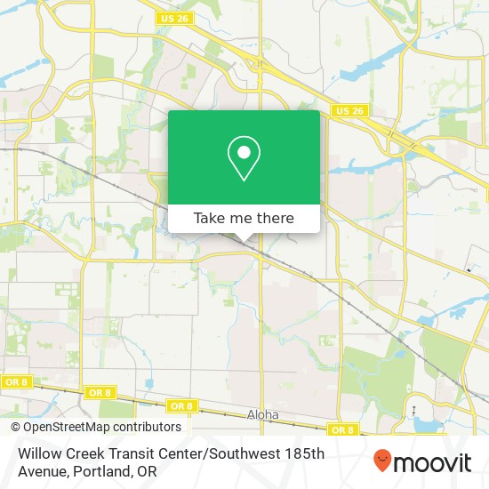 Mapa de Willow Creek Transit Center / Southwest 185th Avenue