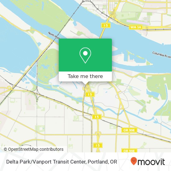 Delta Park / Vanport Transit Center map