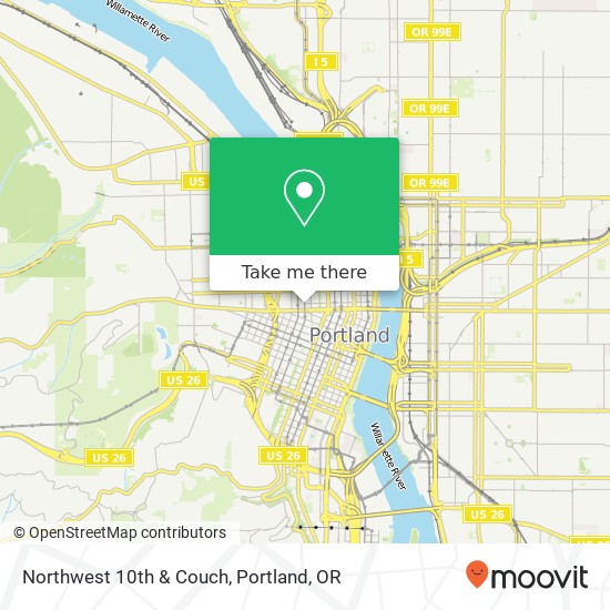 Northwest 10th & Couch map