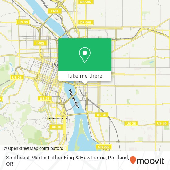 Mapa de Southeast Martin Luther King & Hawthorne