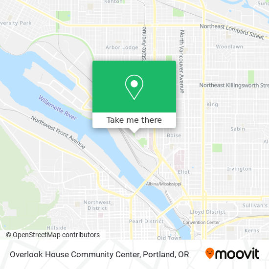 Overlook House Community Center map