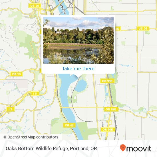 Mapa de Oaks Bottom Wildlife Refuge