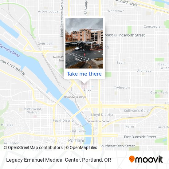 Mapa de Legacy Emanuel Medical Center
