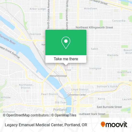 Legacy Emanuel Medical Center map
