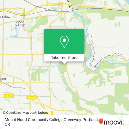 Mapa de Mount Hood Community College Greenway