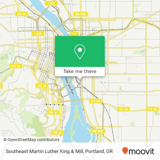 Southeast Martin Luther King & Mill map