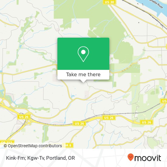 Mapa de Kink-Fm; Kgw-Tv