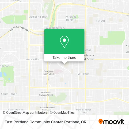 East Portland Community Center map