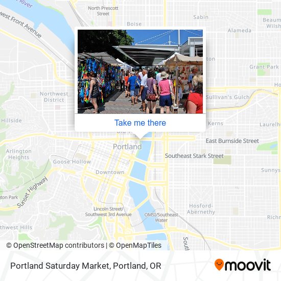 Portland Saturday Market map