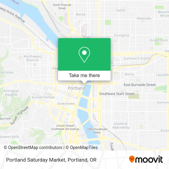 Portland Saturday Market map