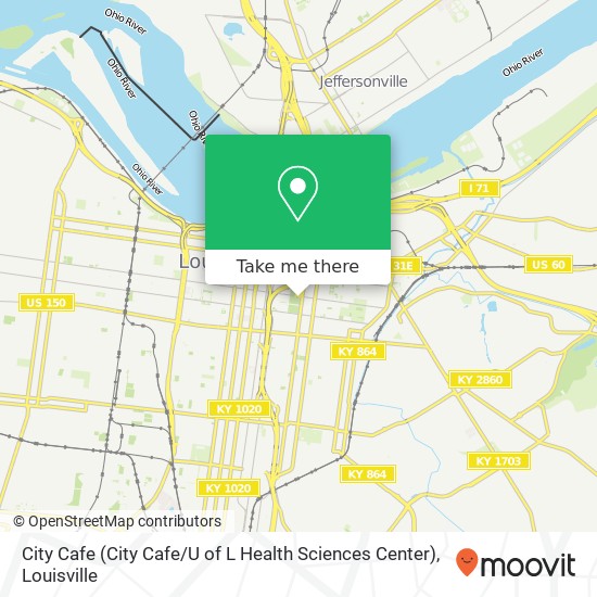 Mapa de City Cafe (City Cafe / U of L Health Sciences Center)