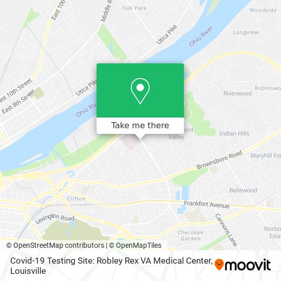 Covid-19 Testing Site: Robley Rex VA Medical Center map